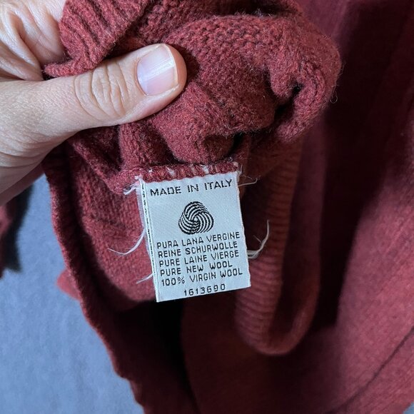 Iceberg Vintage Wool Paris Bernie Italy Made Sweater - Men's Size M - Brown - Picture 5 of 8